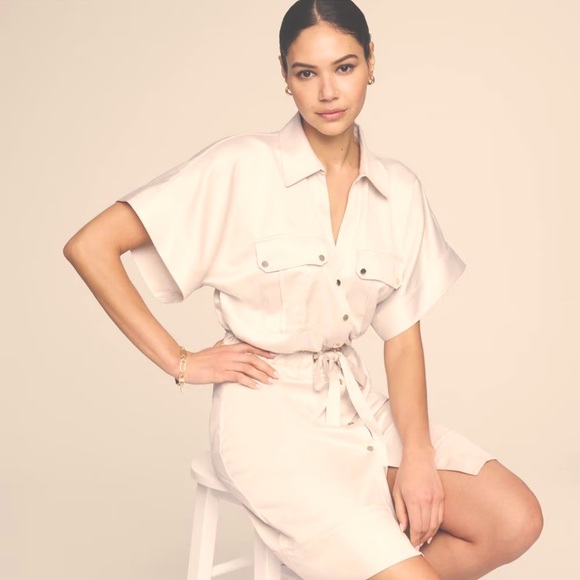 NWOT White House Black Market Cargo Utility shirt dress size large - Picture 3 of 12